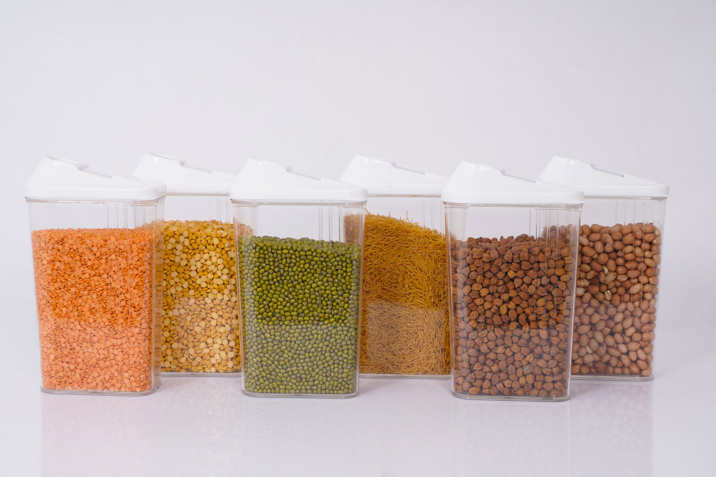 Easy Flow Plastic Kitchen Storage Jars (Set of 6)