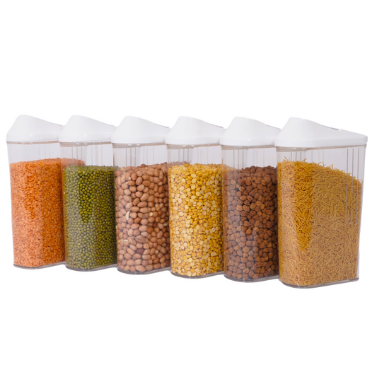 Easy Flow Plastic Kitchen Storage Jars (Set of 6)