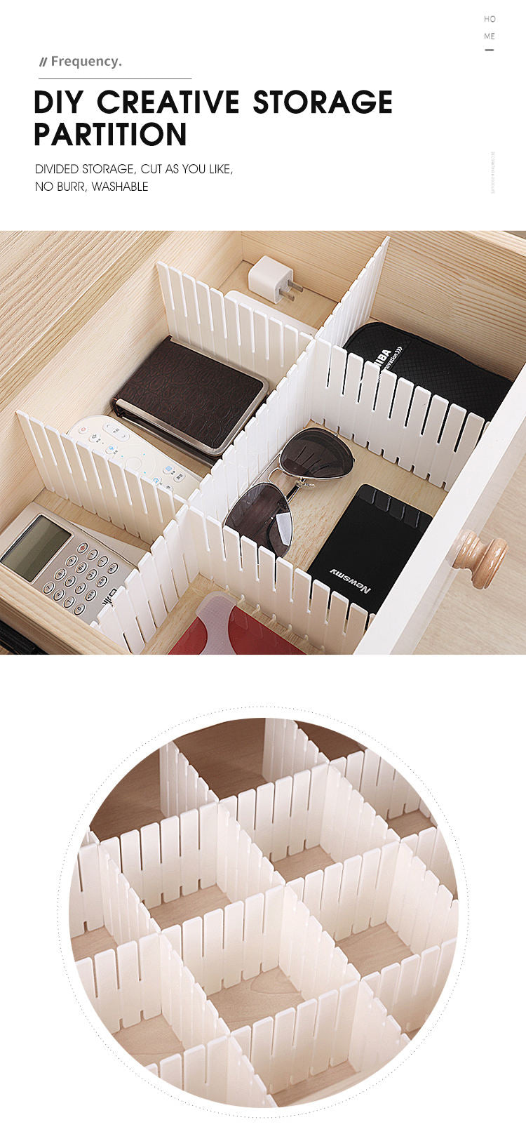 Adjustable 8 Strips Drawer Divider