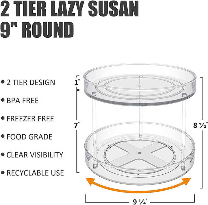 Lazy Susan 2-tier Acrylic Turntable