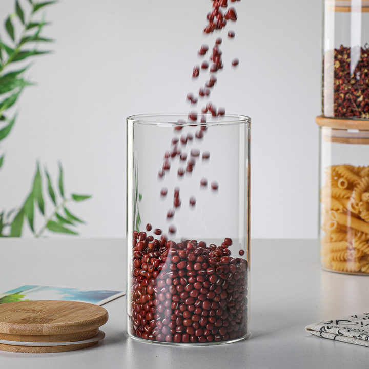 Borosilicate Glass Jars with Bamboo Lid - 1050 ml (Set of 4)