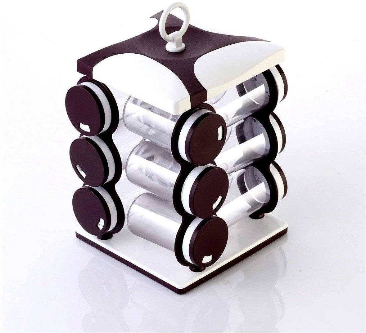 Revolving Spice Rack - Dark Brown, 12 Bottles