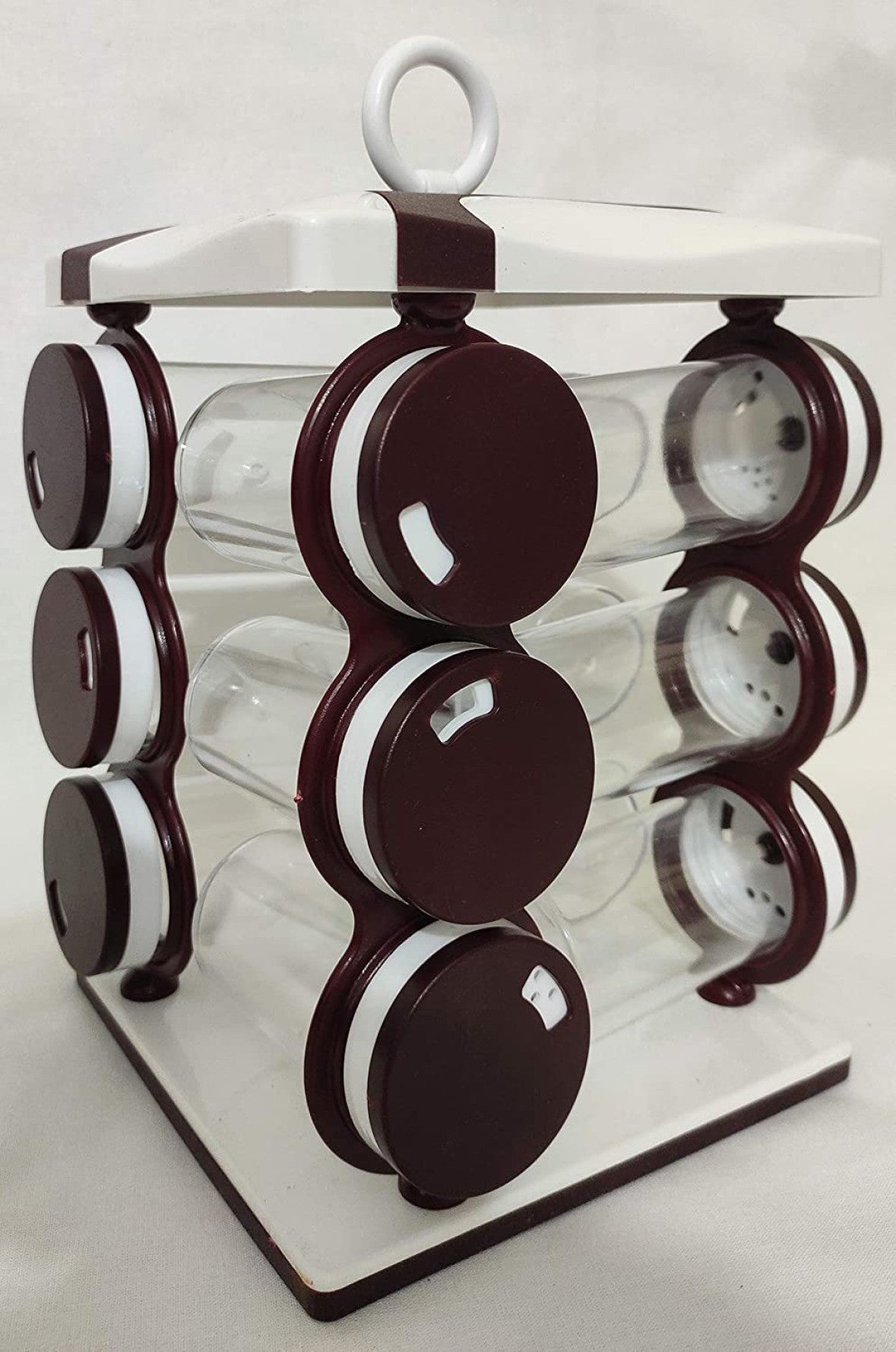 Revolving Spice Rack - Dark Brown, 12 Bottles