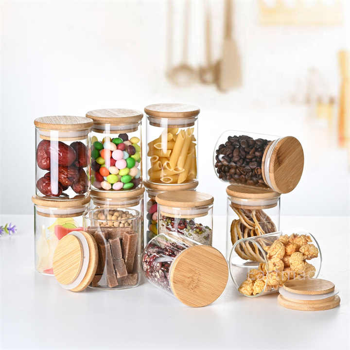 Borosilicate Glass Jars with Bamboo Lid - 270 ml