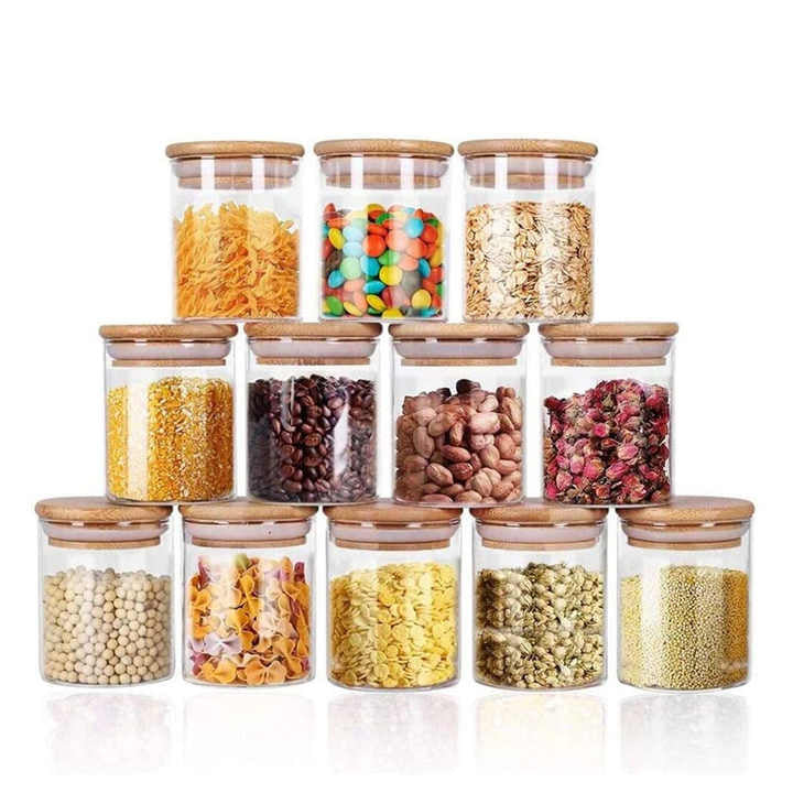 Borosilicate Glass Jars with Bamboo Lid - 270 ml